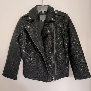 Guess Black Leopard Moto Jacket